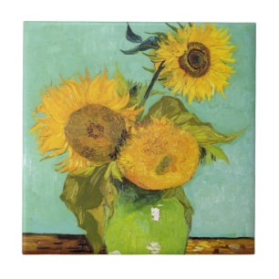 Sunblommor av Van Gogh Kakelplatta