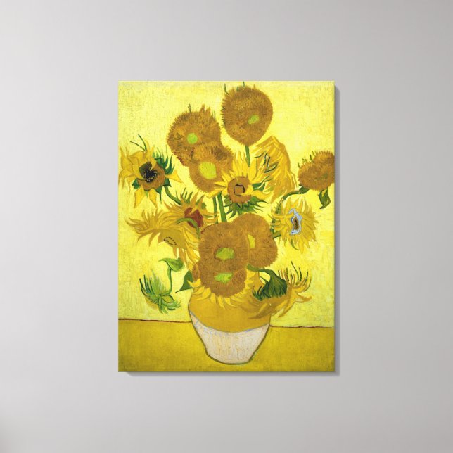 Sunblommor av Vincent Van Gogh Canvastryck (Framsida)