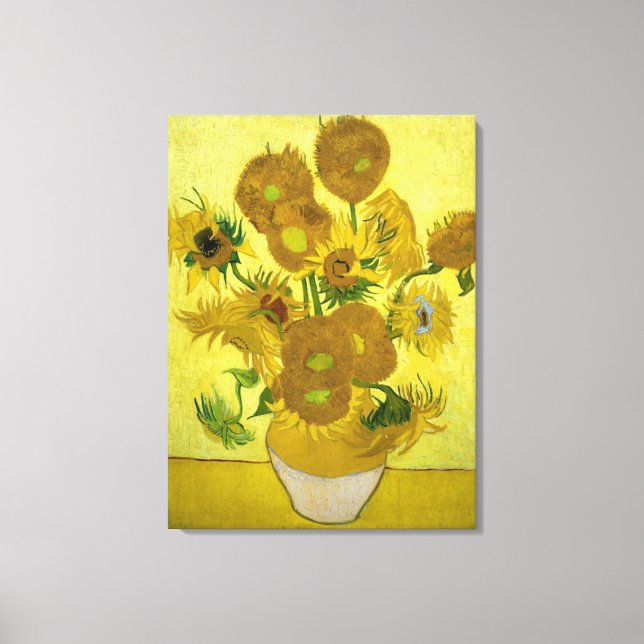 Sunblommor av Vincent Van Gogh Canvastryck (Framsida)