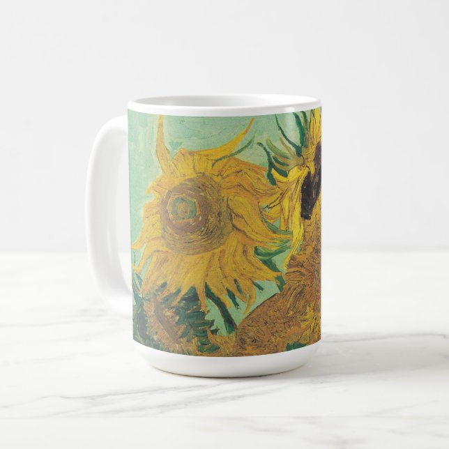 Sunblommor av Vincent Van Gogh Kaffemugg (Framsida vänster)