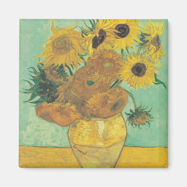 Sunblommor av Vincent Van Gogh Magnet (Framsidan)