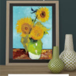 Sunblommor av Vincent Van Gogh Poster<br><div class="desc">Första versionen,  18.8.1888.The first version of Sunblommor: Turcos bakgrund av Vincent van Gogh.</div>