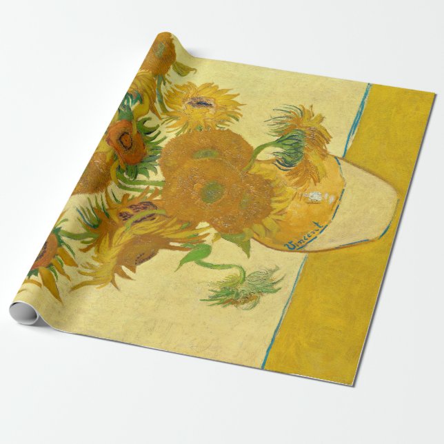 Sunblommor av Vincent Van Gogh Presentpapper (Utrullad)