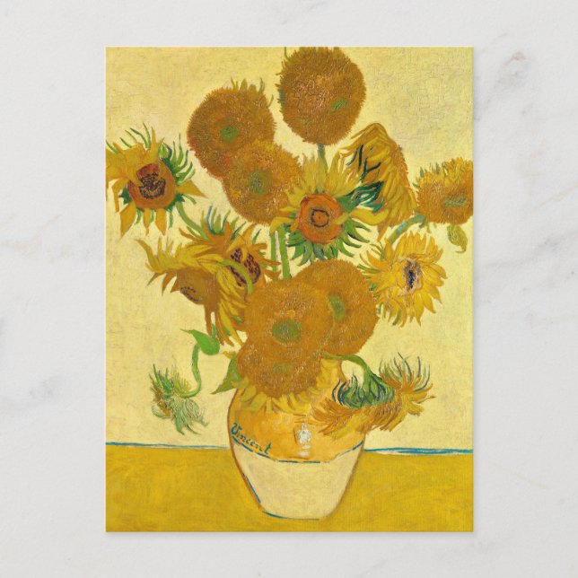 Sunblommor av Vincent Van Gogh Vykort (Framsida)