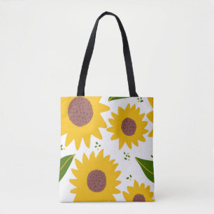 Sunblommor Galore Tote Bag Tygkasse