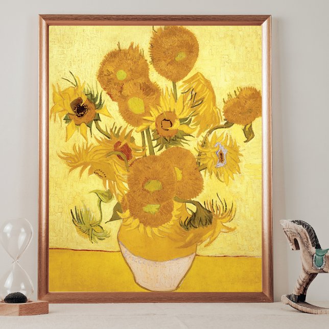 Sunblommor Guld Background Vincent van Gogh Poster (Skapare uppladdad)