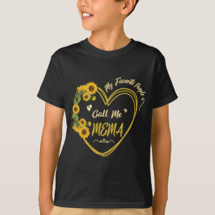 Sunblommor Heart Lycklig Mina favoriter kallar mig T Shirt