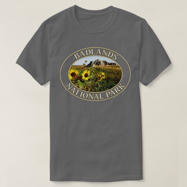 Sunblommor i Badlands nationalpark i South Dako T Shirt (Design framsida)