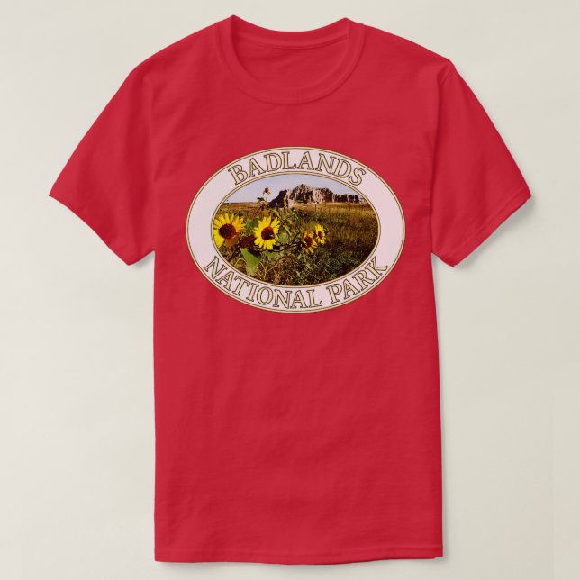 Sunblommor i Badlands nationalpark i South Dako T Shirt (Design framsida)