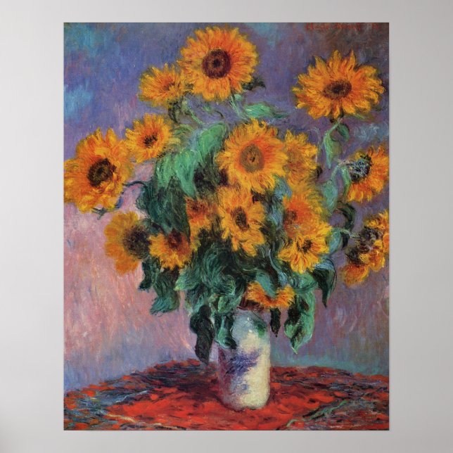 Sunblommor Impressionism Poster (Framsidan)