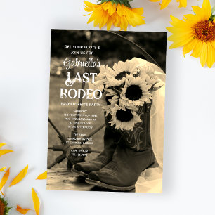 Sunblommor och Boots Last Rodeo Bachelorette Party Inbjudningar