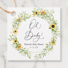 Sunblommor Oh baby Gåvor Etiketter