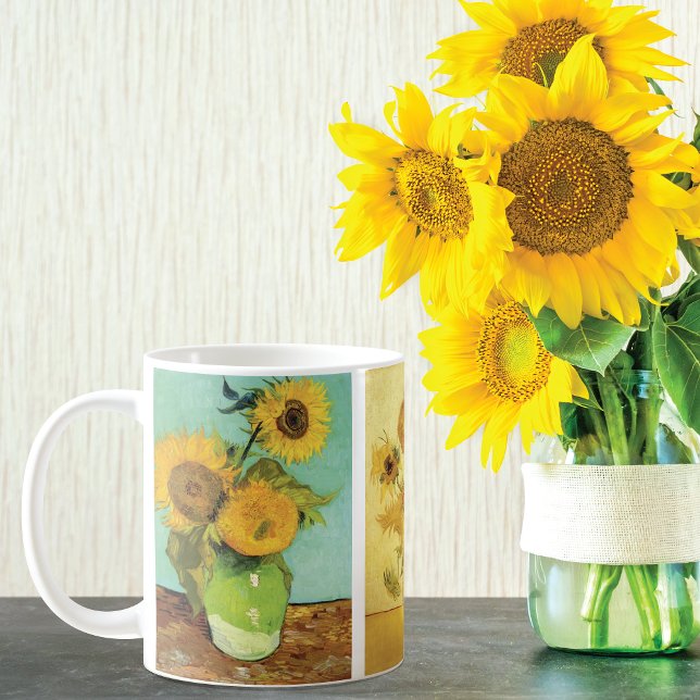 Sunblommor still Life Vincent van Gogh Kaffemugg (Skapare uppladdad)