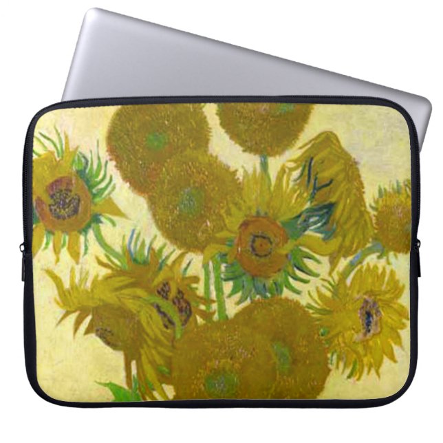 Sunblommorna Vincent Van Gogh Classic Art Laptop Sleeve (Framsidan)