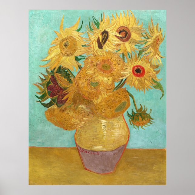Sunblommorna Vincent van Gogh Poster (Framsidan)
