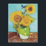 SunblommVincent van Gogh<br><div class="desc">Solblommor (1888) Vincent van Gogh. Livet är fortfarande blått. En ljus bukett av solrosblommor står i vas. Reproduktion av berömd av konstverk bilder på det offentliga området.</div>