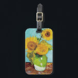 SunblommVincent van Gogh Bagagebricka<br><div class="desc">Solblommor (1888) Vincent van Gogh. Livet är fortfarande blått. En ljus bukett av solrosblommor står i vas. Reproduktion av berömd av konstverk bilder på det offentliga området.</div>