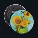 SunblommVincent van Gogh Flasköppnare<br><div class="desc">Solblommor (1888) Vincent van Gogh. Livet är fortfarande blått. En ljus bukett av solrosblommor står i vas. Reproduktion av berömd av konstverk bilder på det offentliga området.</div>