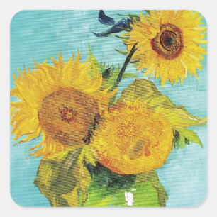 SunblommVincent van Gogh Fyrkantigt Klistermärke