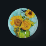 SunblommVincent van Gogh Knapp<br><div class="desc">Solblommor (1888) Vincent van Gogh. Reproduktion av berömd av konstverk bilder på det offentliga området.</div>