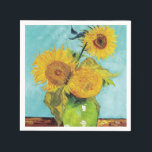 SunblommVincent van Gogh Pappersservett<br><div class="desc">Solblommor (1888) Vincent van Gogh. Livet är fortfarande blått. En ljus bukett av solrosblommor står i vas. Reproduktion av berömd av konstverk bilder på det offentliga området.</div>