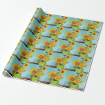 SunblommVincent van Gogh Presentpapper<br><div class="desc">Solblommor (1888) Vincent van Gogh. Livet är fortfarande blått. En ljus bukett av solrosblommor står i vas. Reproduktion av berömd av konstverk bilder på det offentliga området.</div>