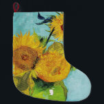 SunblommVincent van Gogh Stor Julstrumpa<br><div class="desc">Solblommor (1888) Vincent van Gogh. Livet är fortfarande blått. En ljus bukett av solrosblommor står i vas. Reproduktion av berömd av konstverk bilder på det offentliga området.</div>