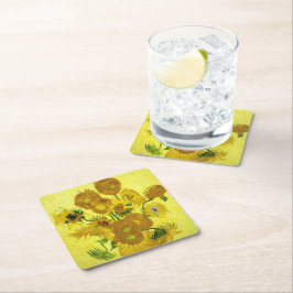 SunblommVincent van Gogh Underlägg Papper Kvadrat