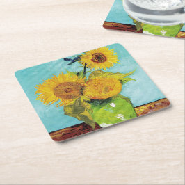 SunblommVincent van Gogh Underlägg Papper Kvadrat