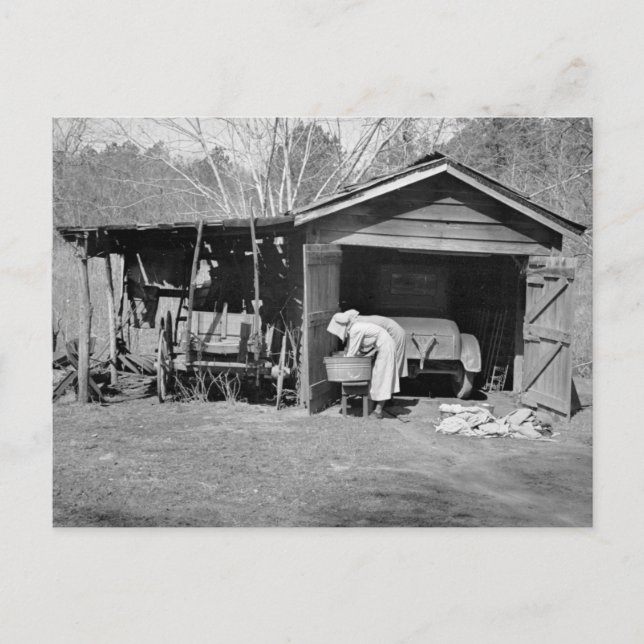 Sunbonnet Dam på Tvätta Day, 1936 Vykort (Framsida)