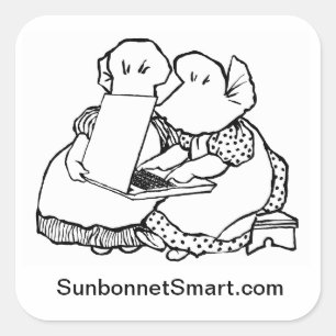 Sunbonnet Smart Large Stickers Fyrkantigt Klistermärke