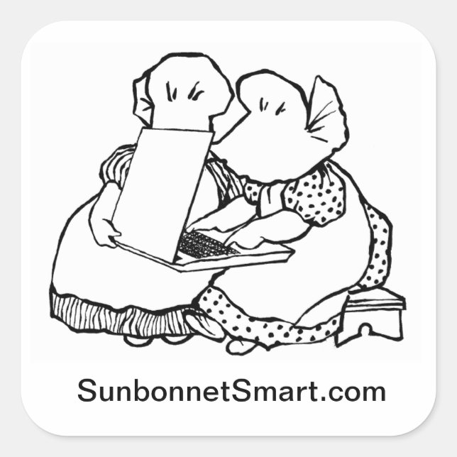 Sunbonnet Smart Large Stickers Fyrkantigt Klistermärke (Framsida)