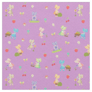 Sunbonnet Sue om Bias Violet Gingham Tyg