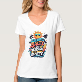 Sunburned Salty and Happy – Retro Beach Vibes T Shirt