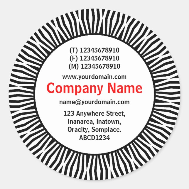 SunBurst 01 Business Runt Klistermärke (Framsida)