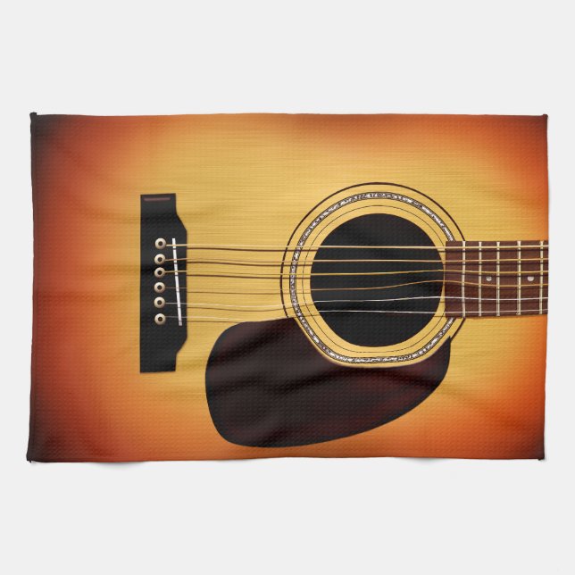 Sunburst Acoustic Guitar Kökshandduk (Horisontell)