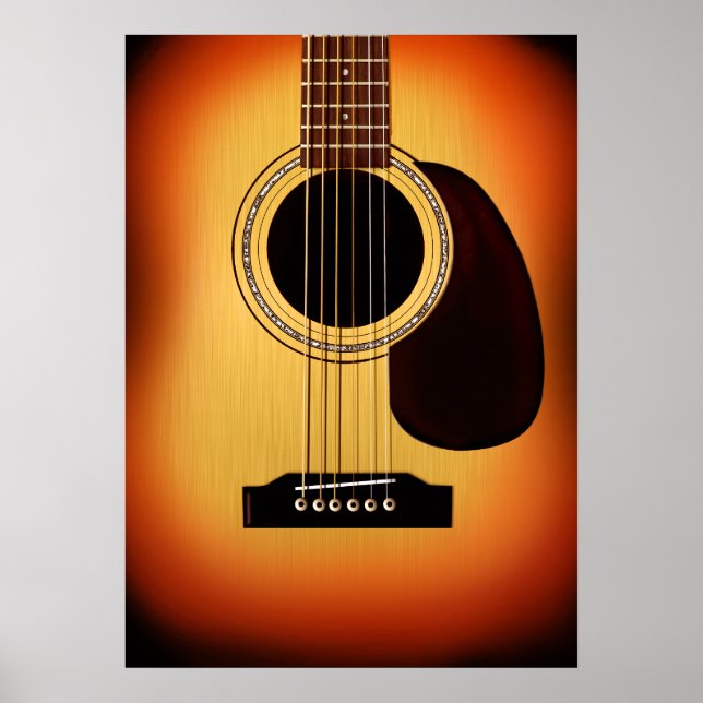 Sunburst Acoustic Guitar Poster (Framsidan)