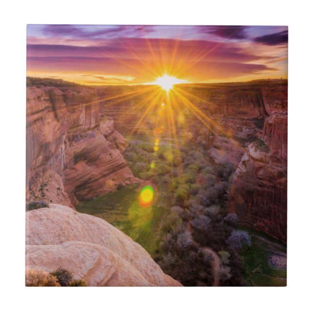 Sunburst at Canyon de Chelly, AZ Kakelplatta (Framsidan)