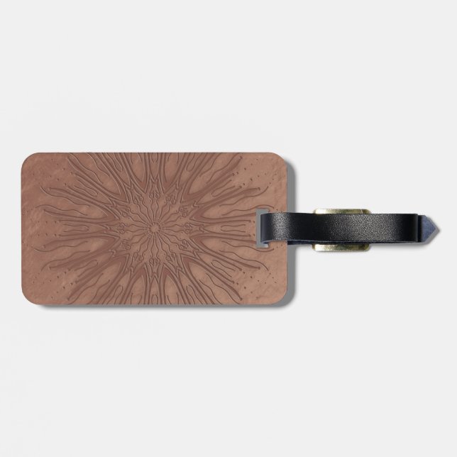 Sunburst boho mandala bagagebricka (Baksida Vågrät)