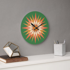 Sunburst Boho Wall Clock Stor Klocka