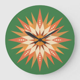 Sunburst Boho Wall Clock Stor Klocka