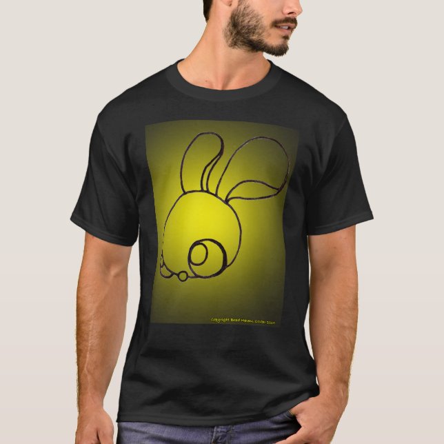 Sunburst Bunny på en svart T Shirt (Framsida)