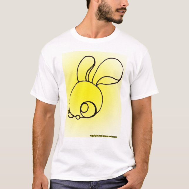 Sunburst Bunny på en vit T Shirt (Framsida)