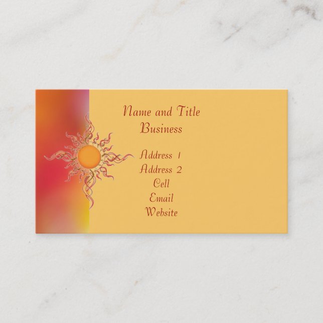 Sunburst Business/Profile Card Visitkort (Framsida)