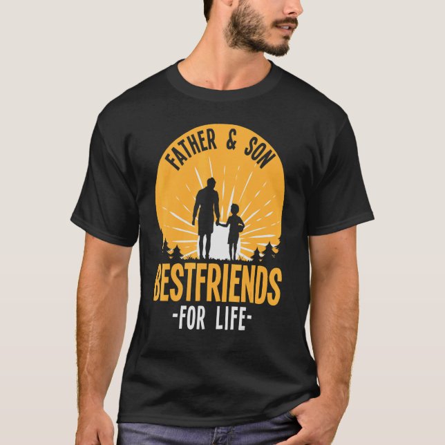 Sunburst Far och Son Best Friends for life Fath T Shirt (Framsida)