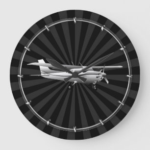 Sunburst för flygplanklassikerCessna Silhouette Stor Klocka