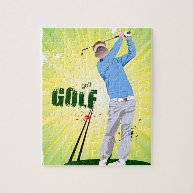 Sunburst golfer jigszons pussel med golfer (Vertikal)