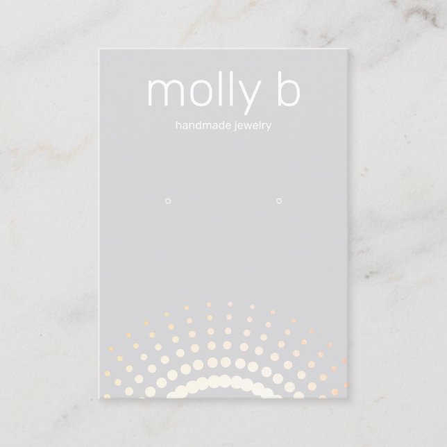 Sunburst Grått Earring Jewelry Visning Holder Visitkort (Framsida)