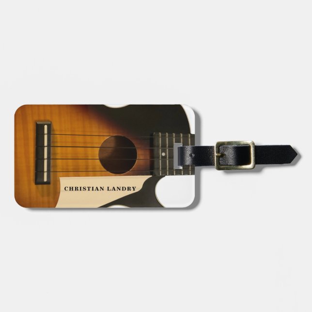 Sunburst Guitar Ukulele Customize Luggage Tag Bagagebricka (Horisontell Framsida)