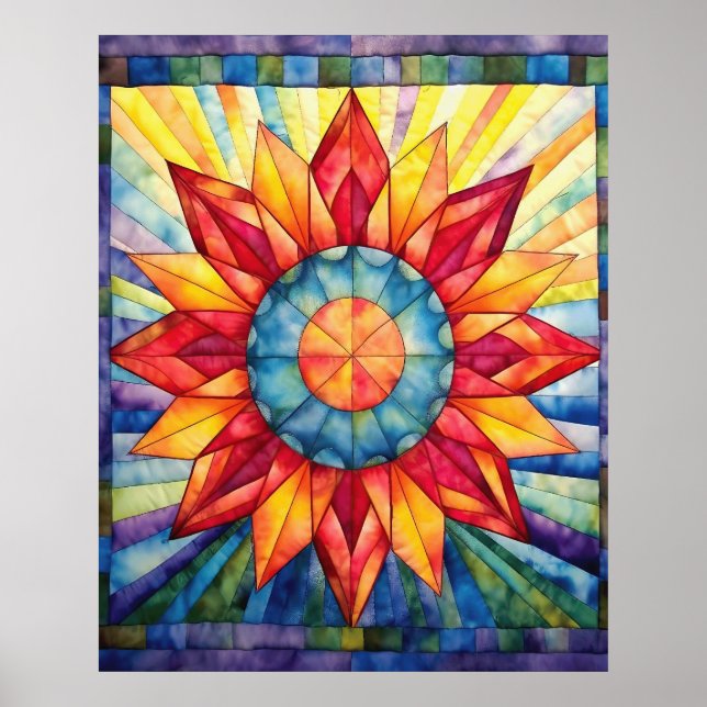 Sunburst Medallion Quilt Poster (Framsidan)